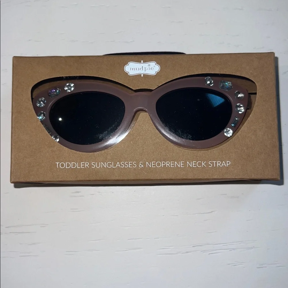 Mud Pie Light Pink Cat Eye Sunglasses with Strap Age 2-5